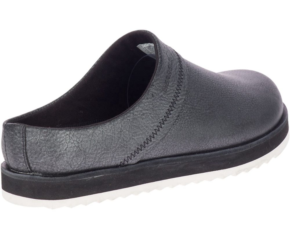 Merrell Slip Ons Black - Juno Clog Leather - Womens 94HETKSZU